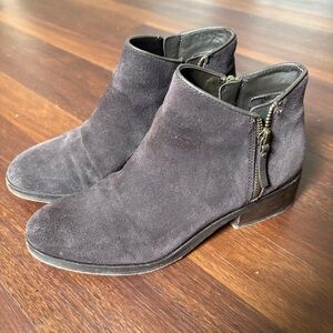 Suede Ankle Boots with Zipper